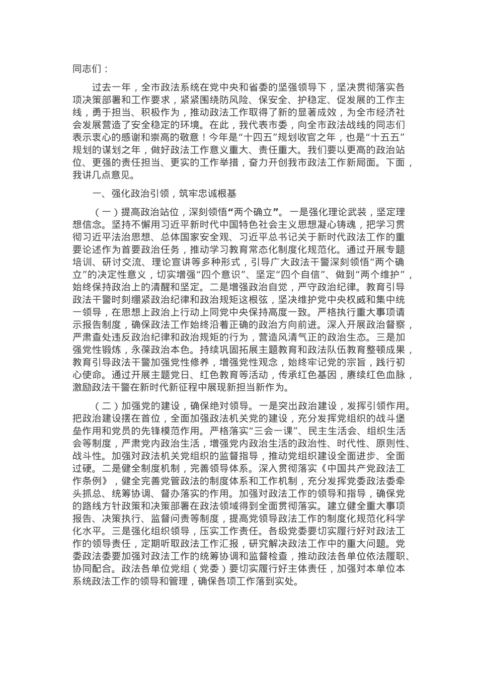 副书记在2025年市委政法工作会议上的讲话.docx_第1页