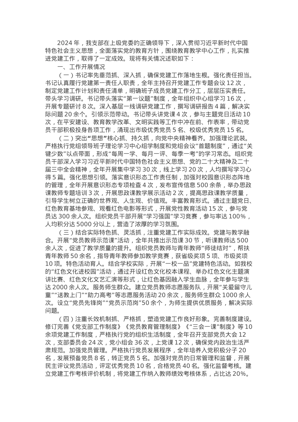 2024年度党支部工作述职报告.docx_第1页