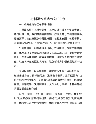 材料写作亮点金句20例.docx