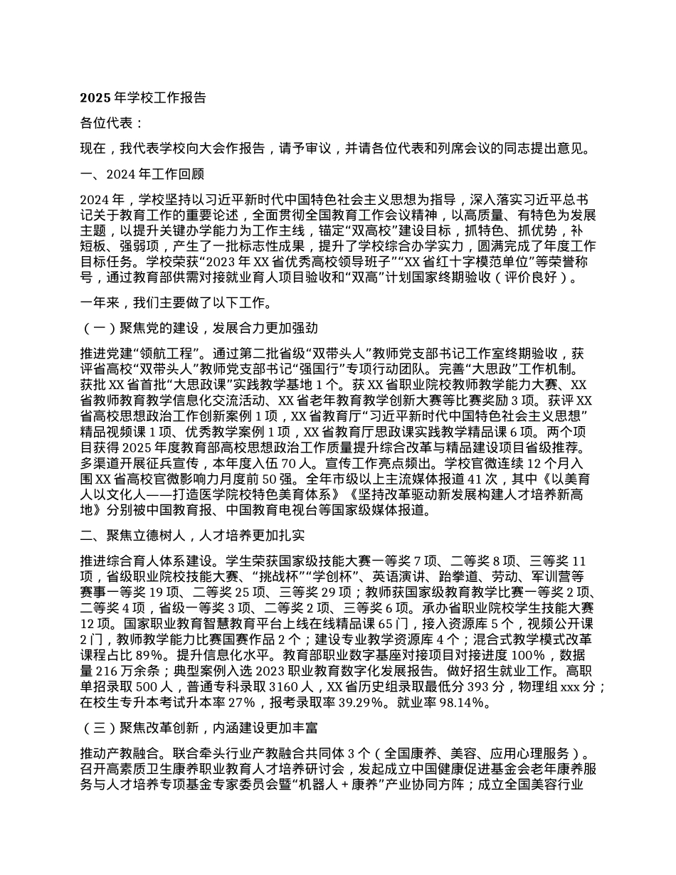 2025年高校工作报告.docx_第1页