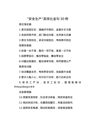 “安全生产”类排比金句30例.docx