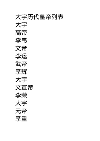 大宇历代皇帝列表.docx