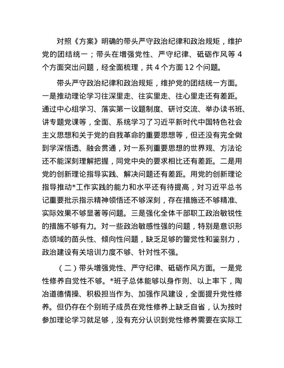 2024年度民主生活会班子对照检查材料.docx_第3页