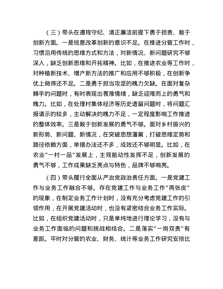 2024年度民主生活会个人对照检查材料（副乡长）(1).docx_第3页