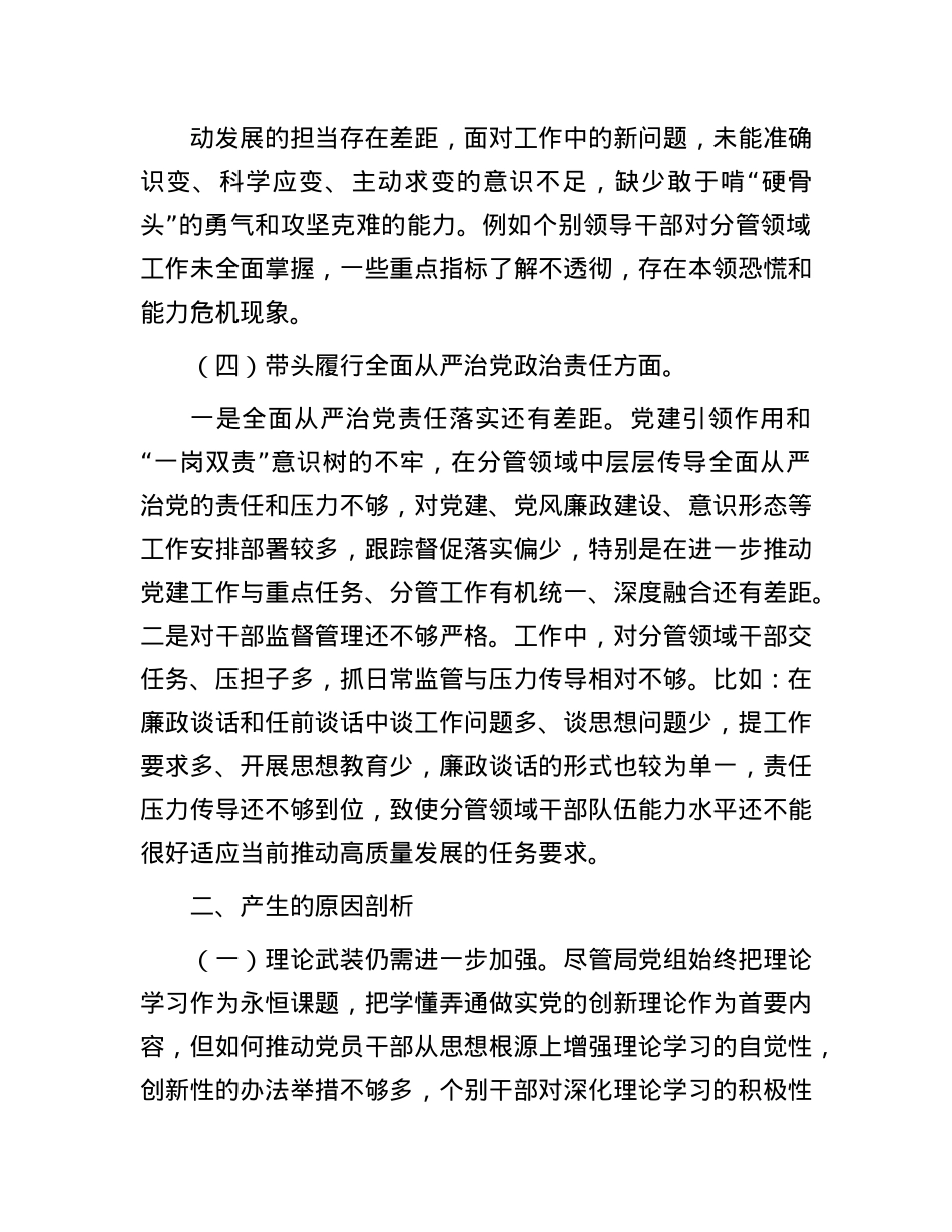 2024年度民主生活会领导班子对照检查材料（“四个带头”）(1).docx_第3页