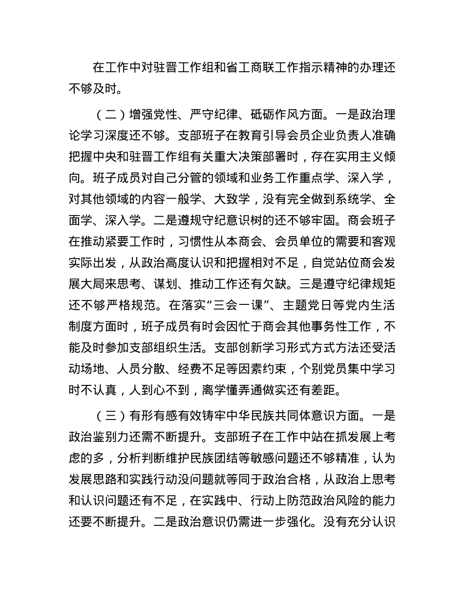 2024年商会支部班子对照检查材料(1).docx_第2页