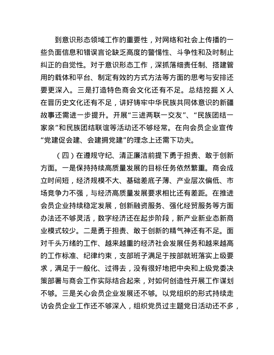 2024年商会支部班子对照检查材料(1).docx_第3页