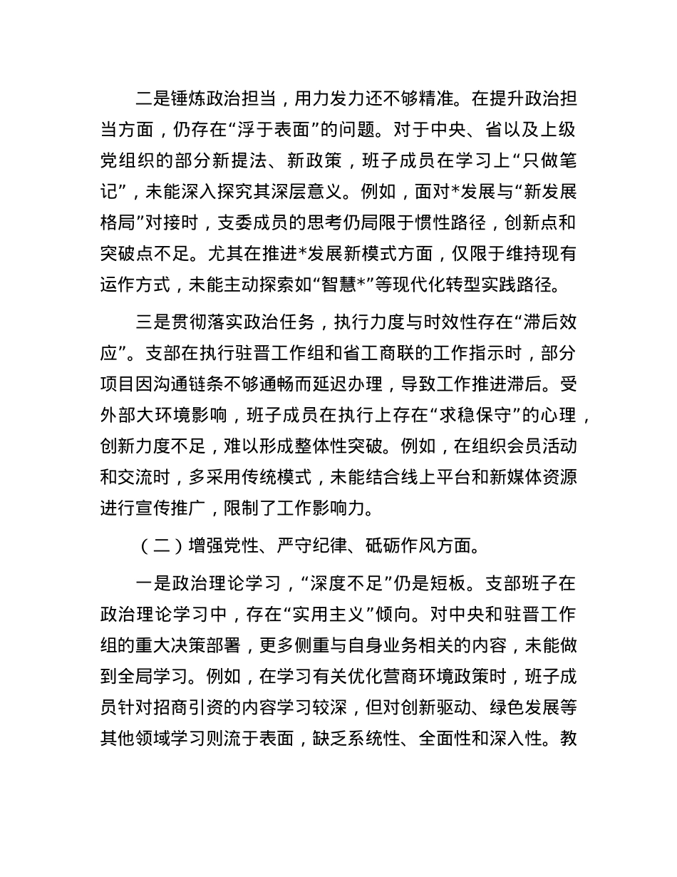 2024年组织生活会支部班子对照检查材料(1).docx_第2页