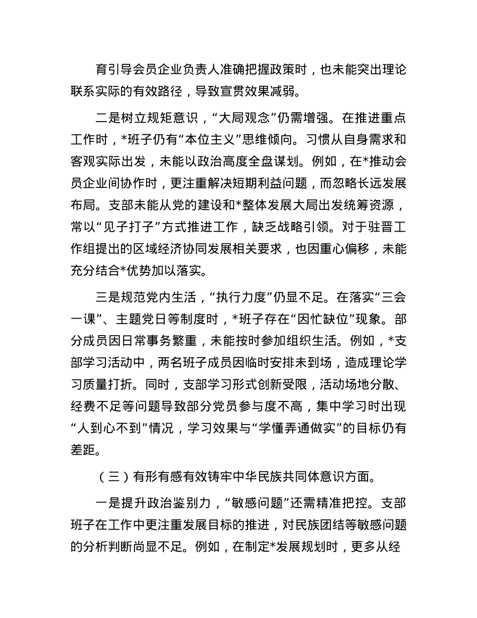 2024年组织生活会支部班子对照检查材料(1).docx_第3页