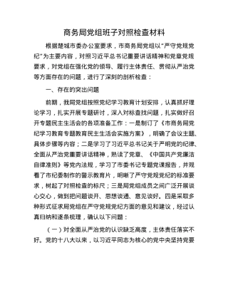 商务局X组班子对照检查材料.docx