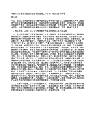 市委书记在市委常委会会议暨市委X建工作领导小组会议上的讲话.docx