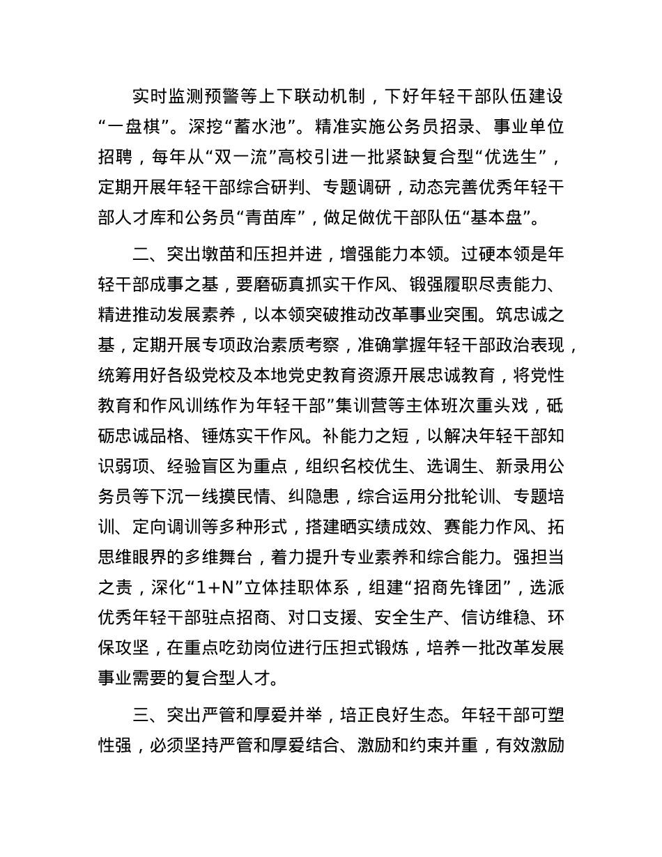 市委组织部部长在理论中心组X的三中全会精神专题研讨会上关于年轻干部的发言.docx_第2页