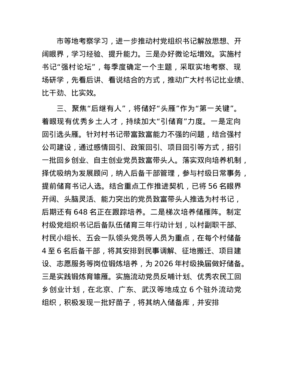 在基层X建工作会议上的交流发言：全面加强村X组织带头人队伍建设.docx_第3页
