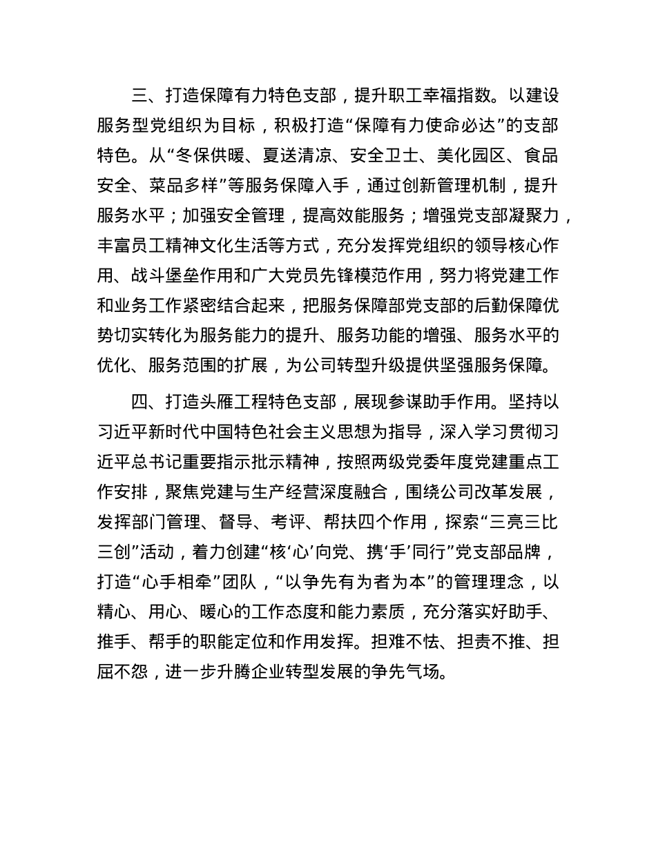 在基层X建工作会议上的交流发言：以打造特色X支部为抓手，让X旗在基层一线高高飘扬.docx_第3页