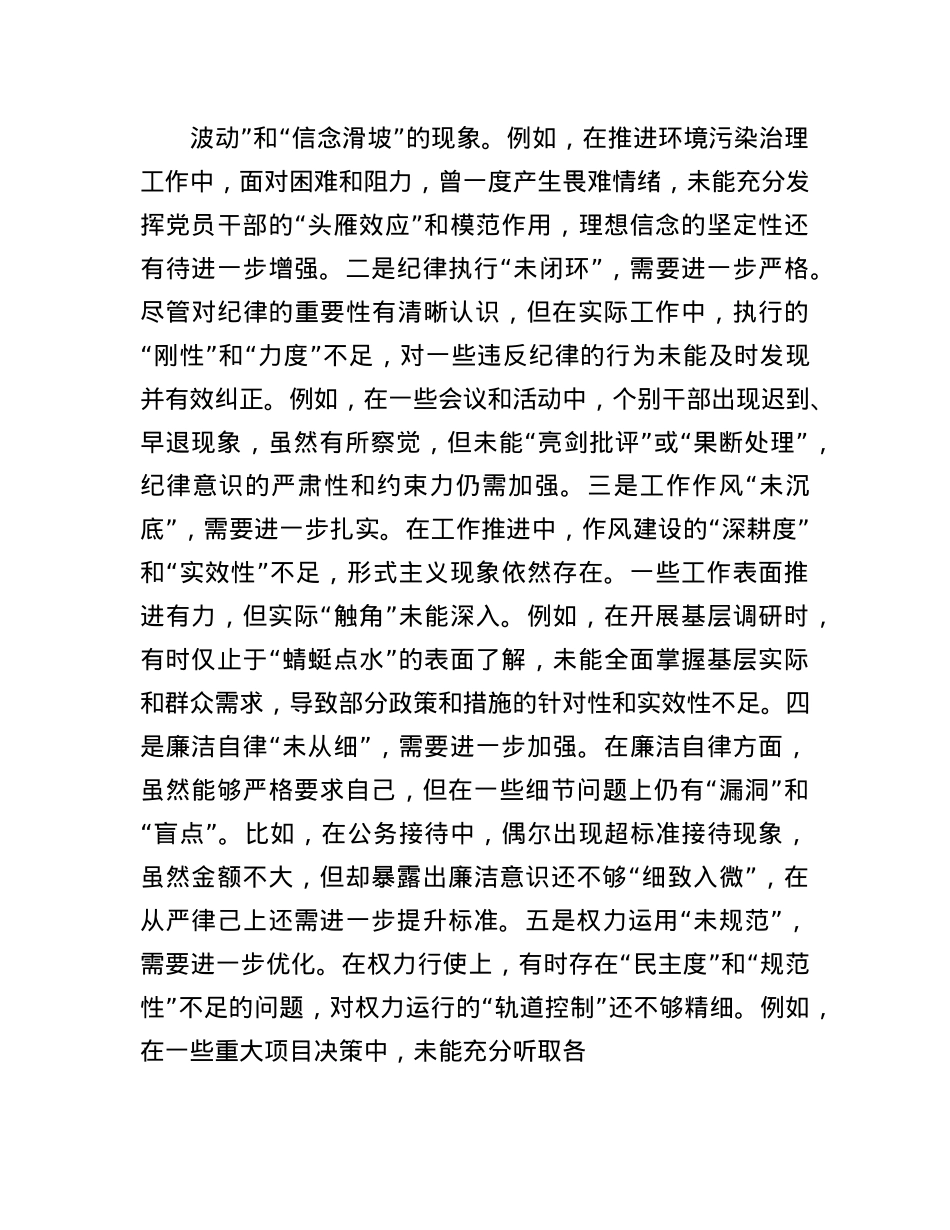 2024年度民主生活会个人对照检视发言材料(1).docx_第3页