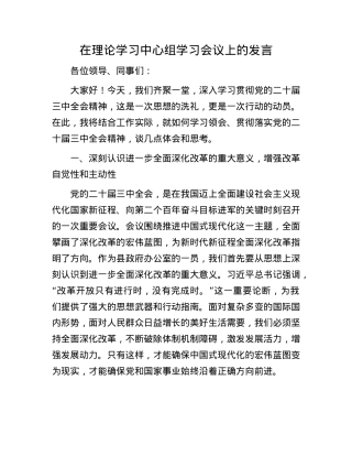 在理论学习中心组学习会议上的发言.docx