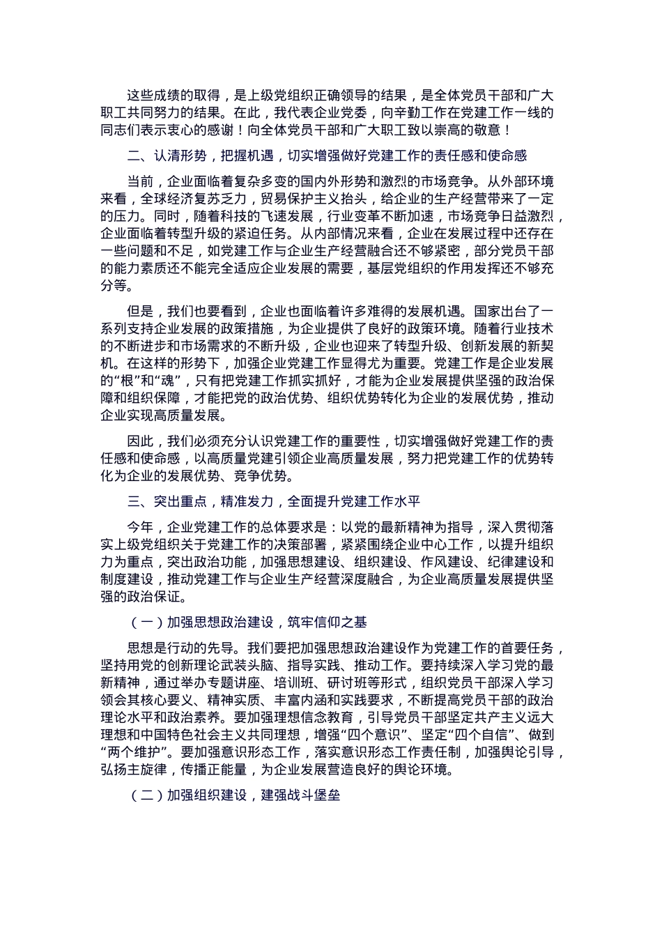 在企业年度党建工作会议上的动员讲话.docx_第2页