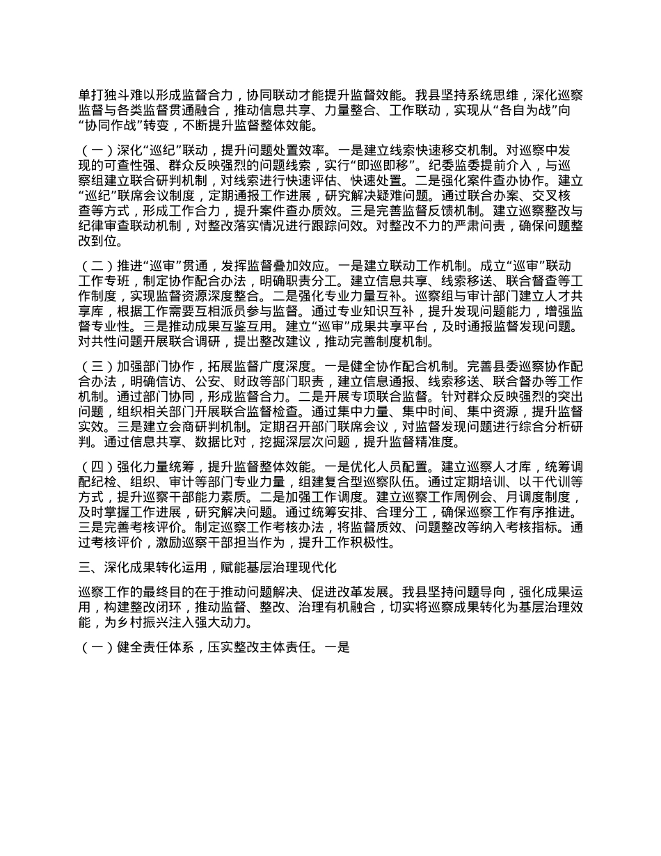 在全市村社巡察提质增效经验交流会上的汇报发言.docx_第2页