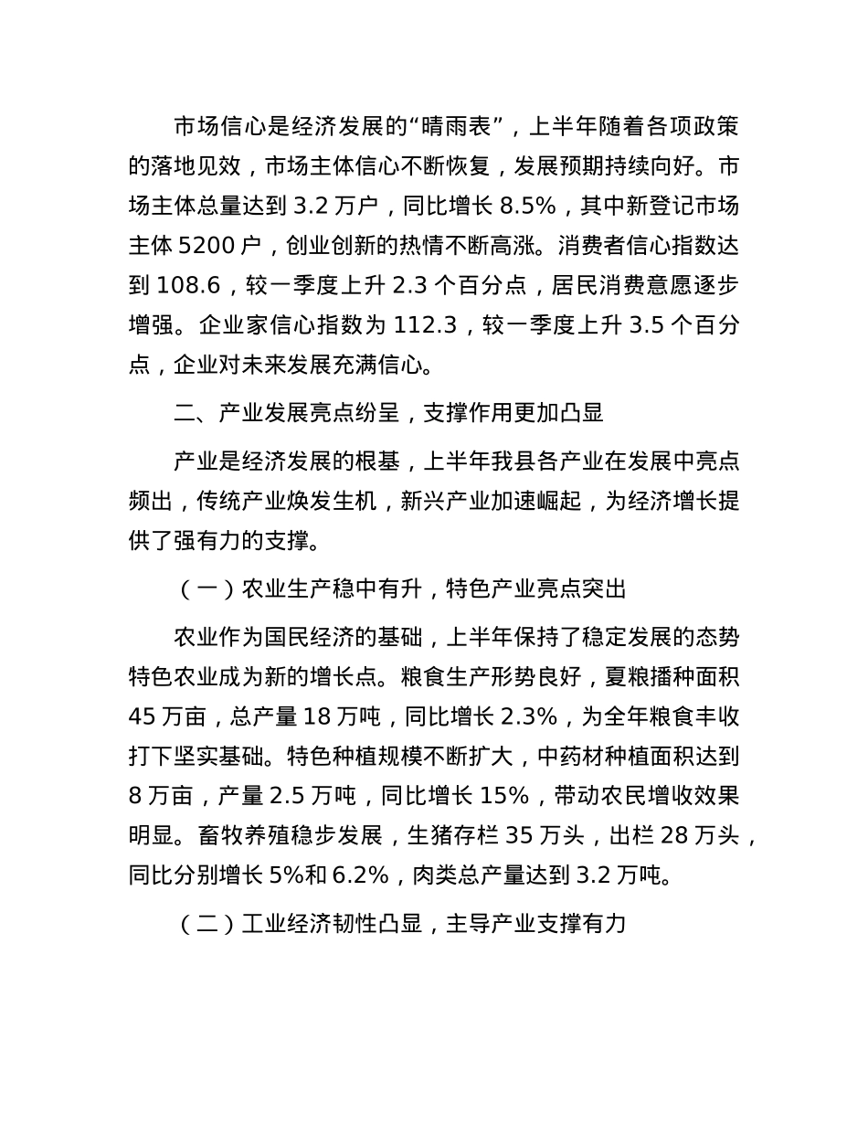 县统计局长在2025年上半年经济运行统计数据分析会上的讲话.docx_第3页