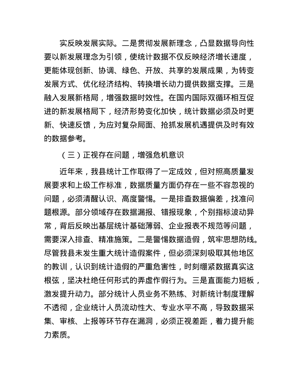 县统计局长在统计数据质量核查工作会上的讲话.docx_第3页