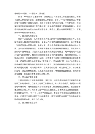 被巡察党组织表态发言.docx