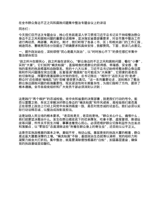在全市群众身边不正之风和腐败问题集中整治专题会议上的讲话.docx