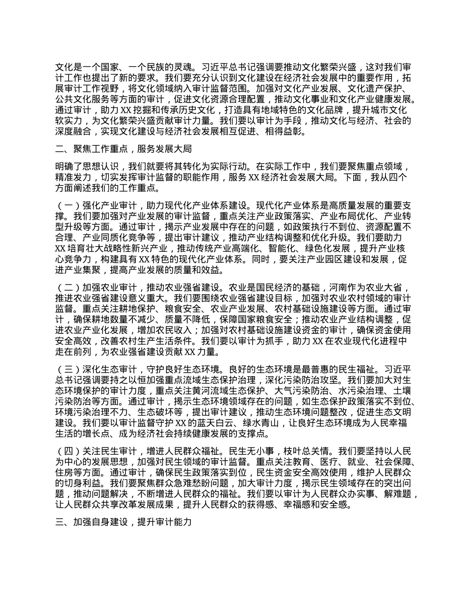 副局长在审计局理论学习中心组专题学习习近平总书记在河南考察时重要讲话精神研讨交流会上的讲话.docx_第2页