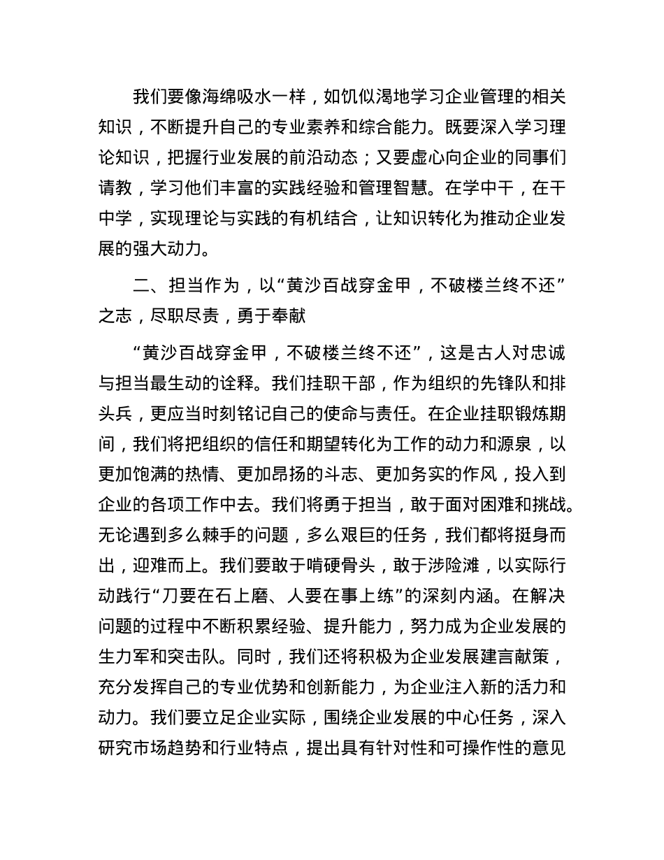 挂职干部表态发言：破浪乘风行万里，挂职砺剑谱新篇.docx_第2页