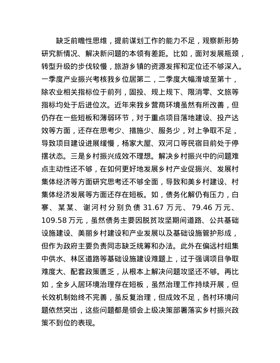 乡长2025年巡察整改专题民主生活会个人发言提纲.docx_第2页