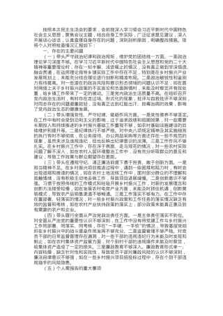 乡镇党委书记2024年民主生活会个人对照检查发言材料.docx