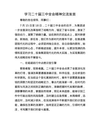 学习二十届三中全会精神交流发言.docx