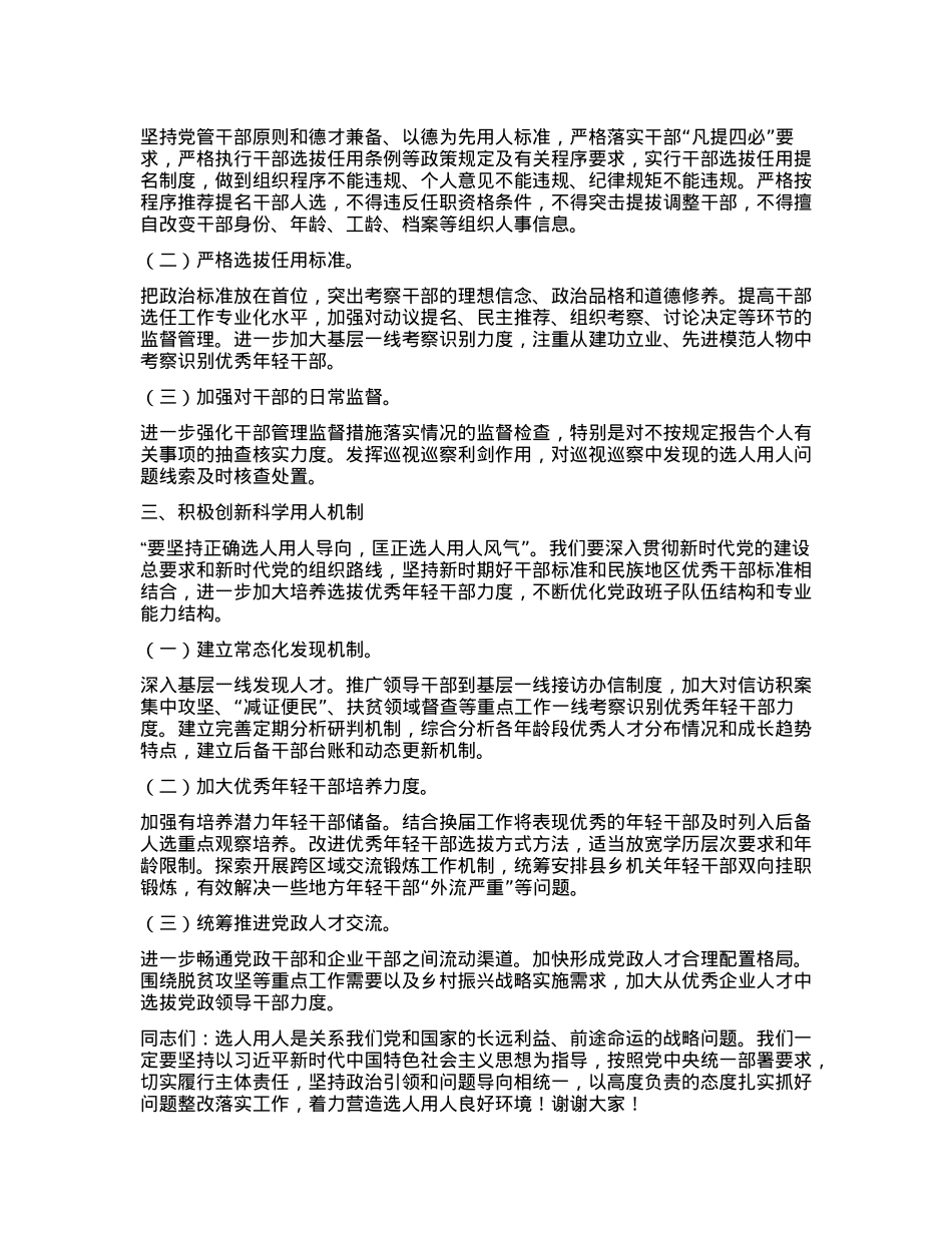 在选人用人专项整治会议上的发言.docx_第2页