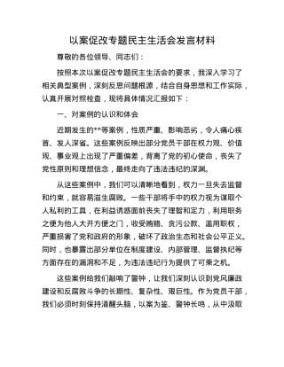 以案促改专题民主生活会发言材料(1).docx