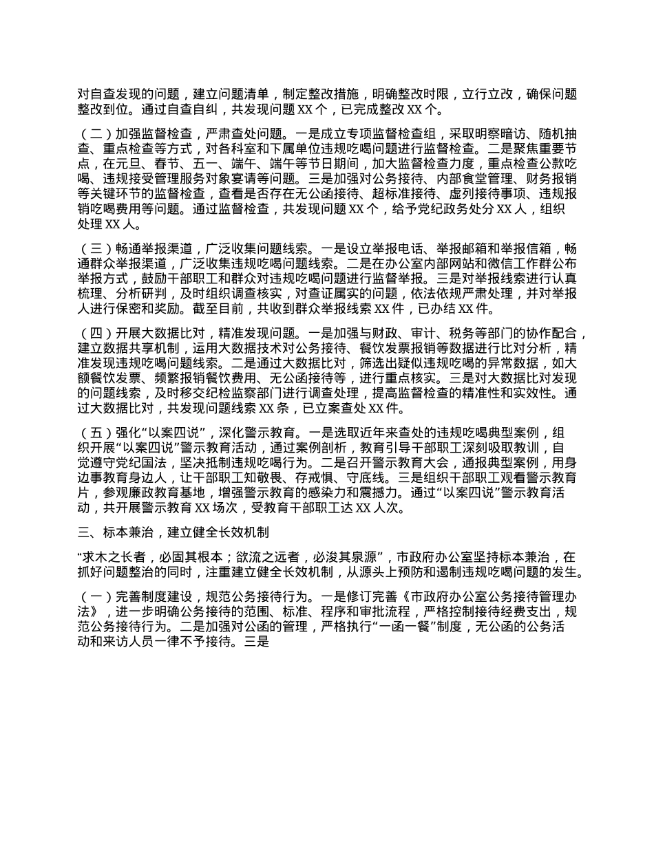 政府办在全市违规吃喝专项整治工作专题推进会上的汇报发言.docx_第2页