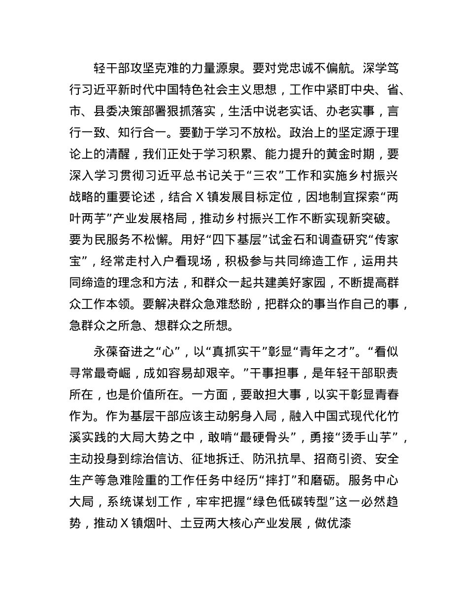某县2024年年轻干部培训班学员座谈会发言汇编11篇.docx_第2页