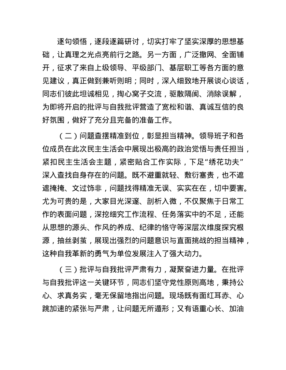 在2024年民主生活会上的点评讲话提纲.docx_第2页