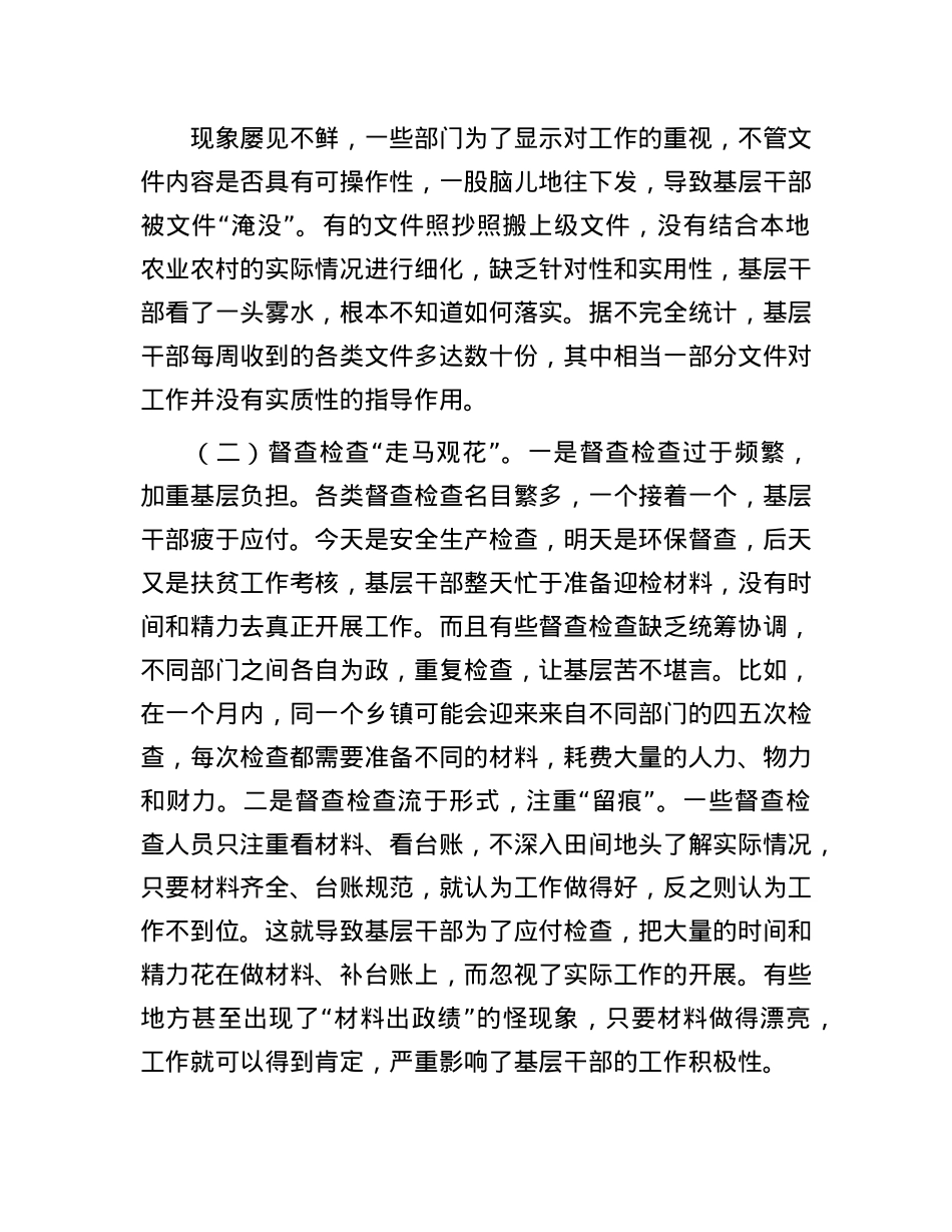 农业农村局局长围绕整治形式主义为基层减负研讨发言材料.docx_第2页