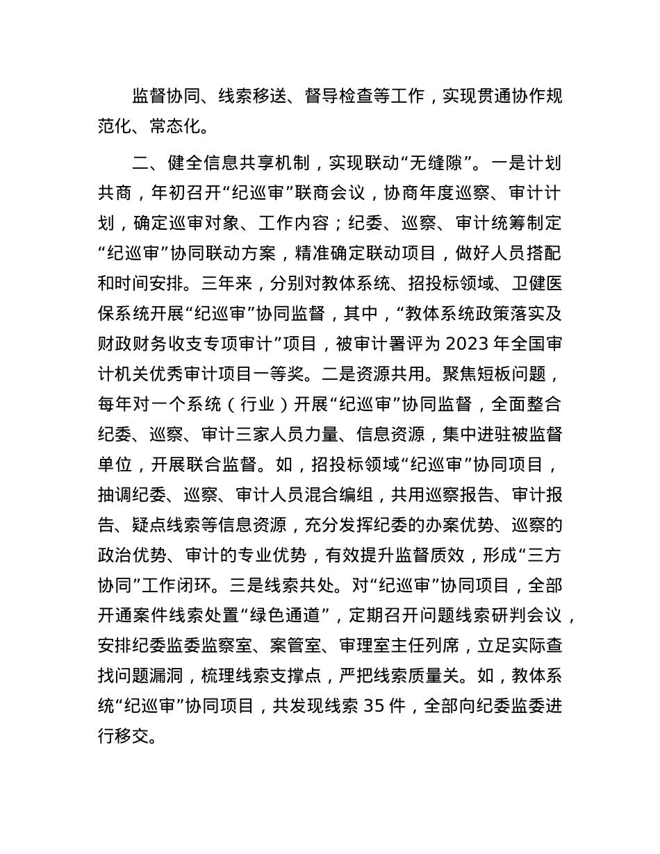 在2024年全市“纪巡审”联席会议上的交流发言.docx_第2页
