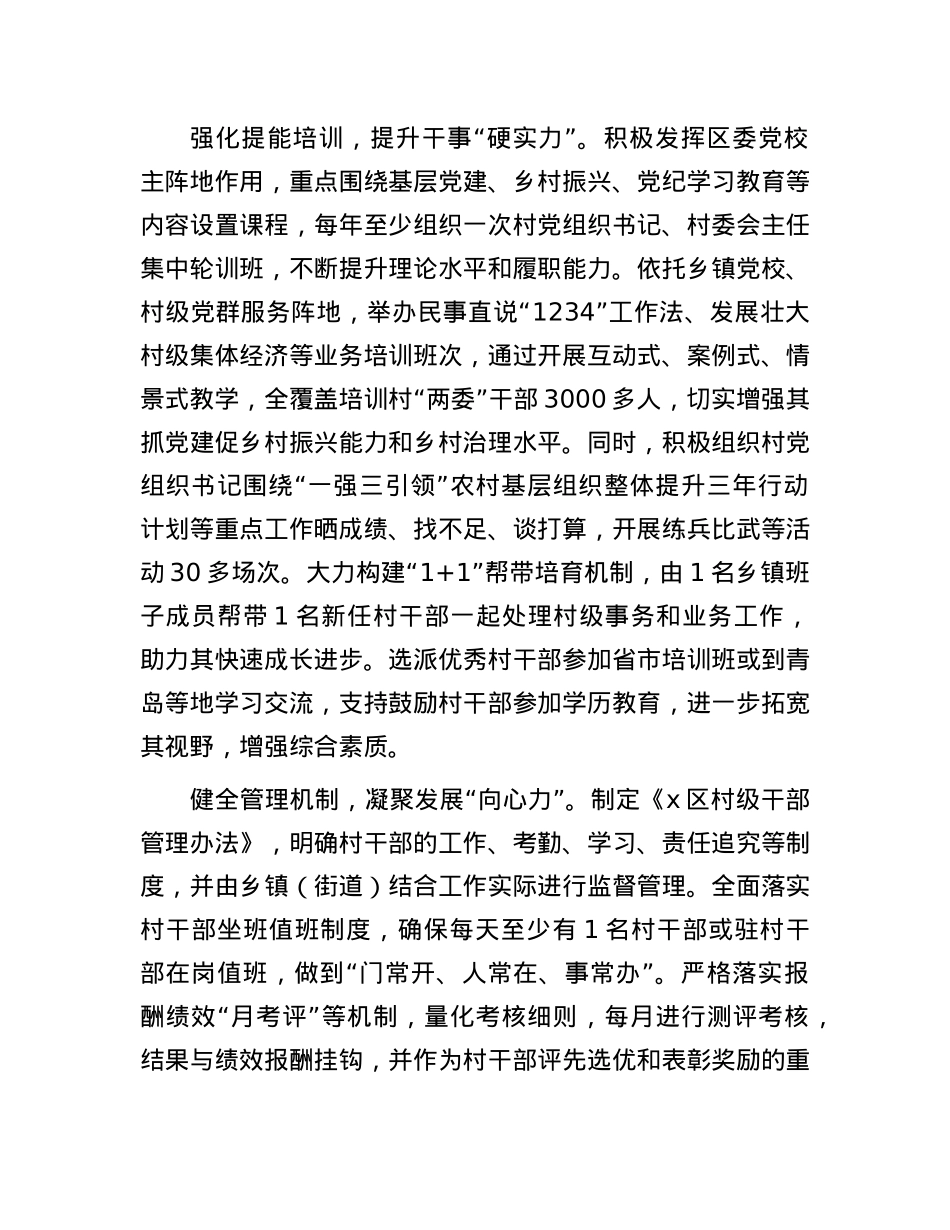 区委组织部部长在村干部队伍建设研讨会上的交流发言.docx_第2页