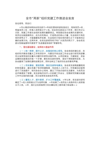 全市“两新”组织党建工作推进会发言.docx