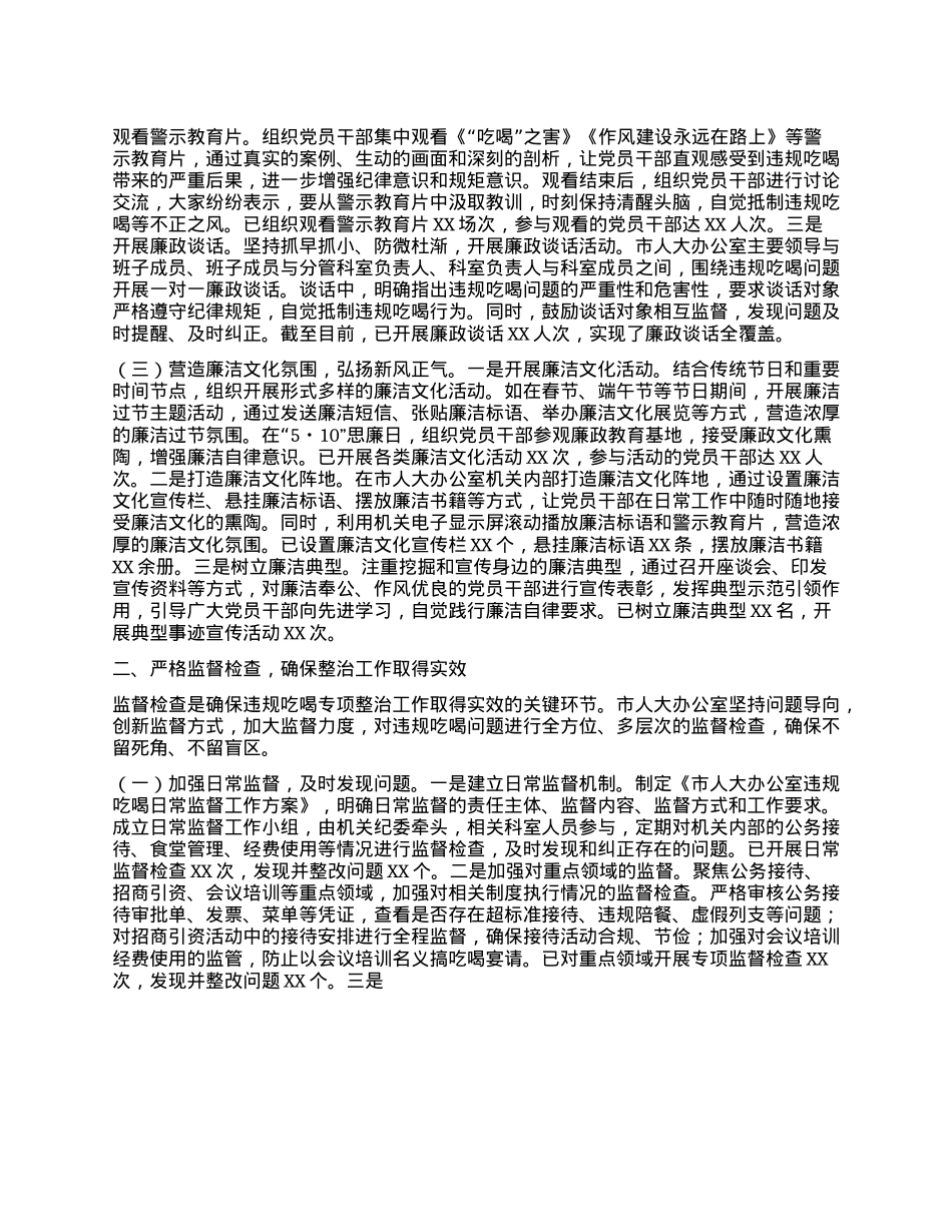 人大办在全市违规吃喝专项整治工作专题推进会上的汇报发言.docx_第2页