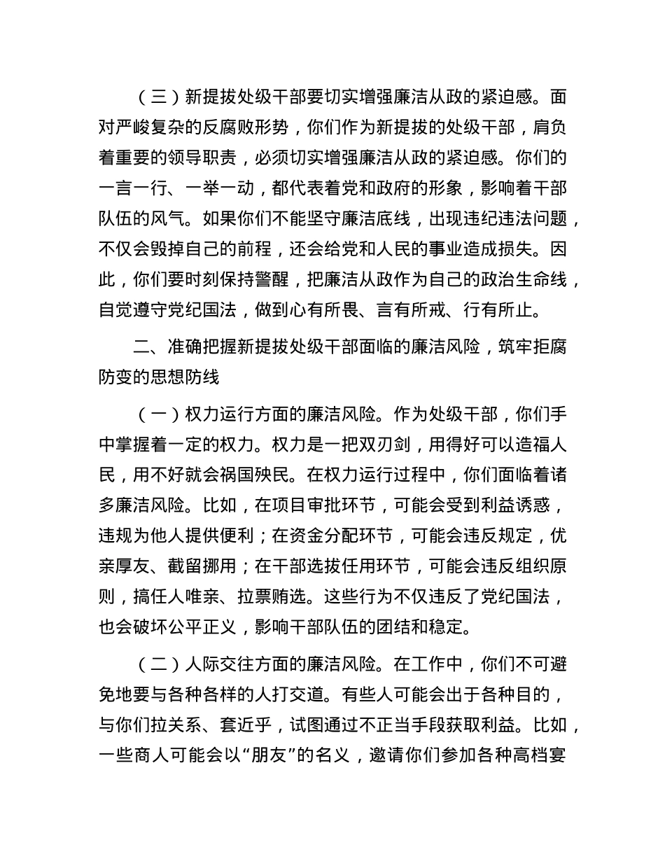 在2025年全市新提拔处级干部廉政谈话会上的讲话.docx_第3页