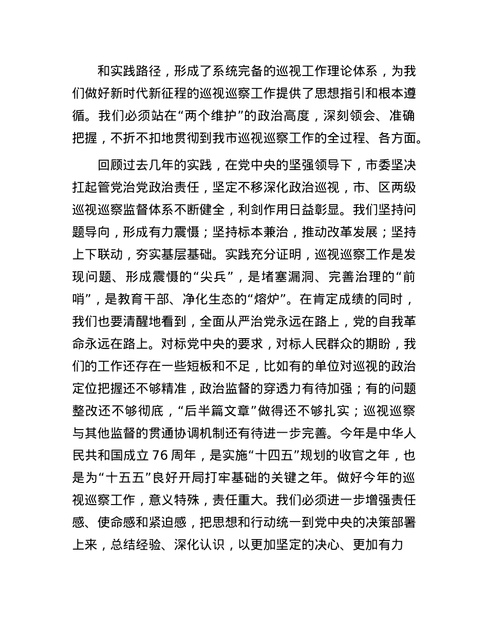 在2025年全市巡视巡察工作会议上的讲话提纲.docx_第2页