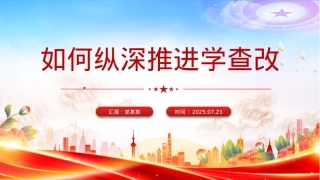 红色精美如何纵深推进学查改PPT2025主题教育党课.pptx