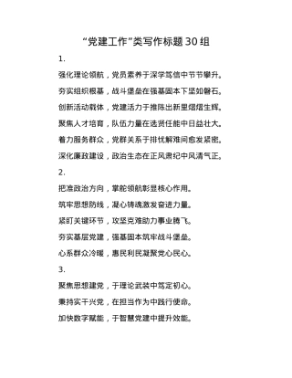 “X建工作”类写作标题30组(1).docx