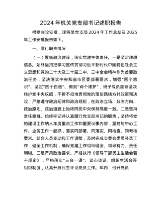 2024年机关X支部书记述职报告(1).docx