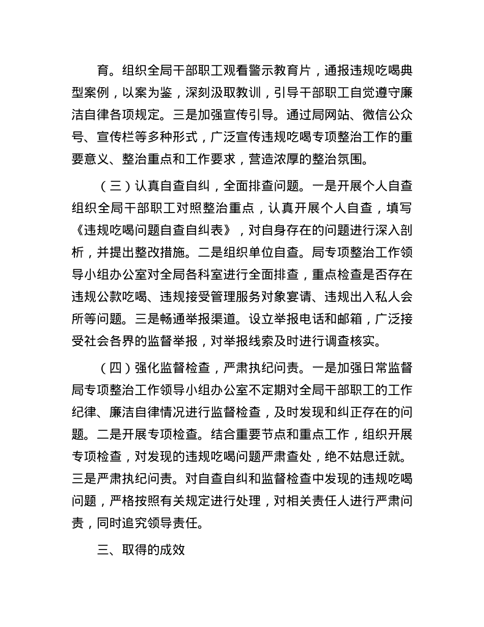 某局关于违规吃喝专项整治工作开展情况报告.docx_第2页