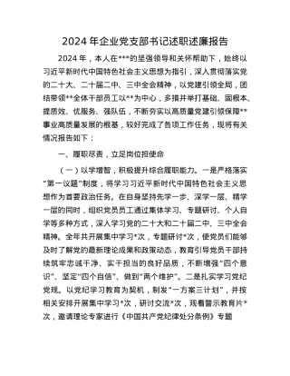 2024年企业X支部书记述职述廉报告(1).docx