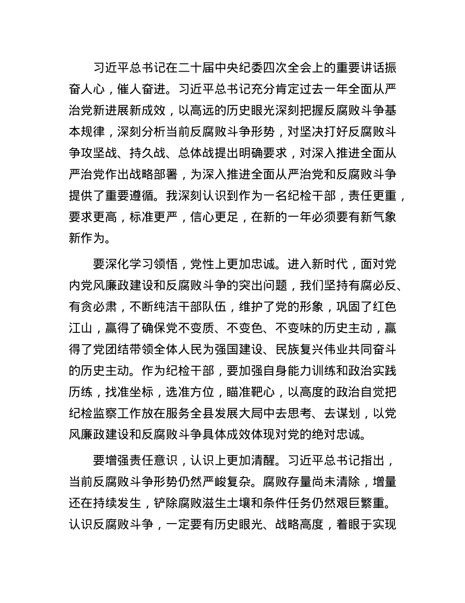 纪检系统学习二十届中央纪委四次全会精神心得体会汇编12篇(1).docx_第2页