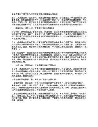 某某县委办干部中央XXXX精神警示教育会心得体会.docx